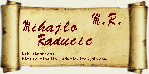 Mihajlo Radučić vizit kartica